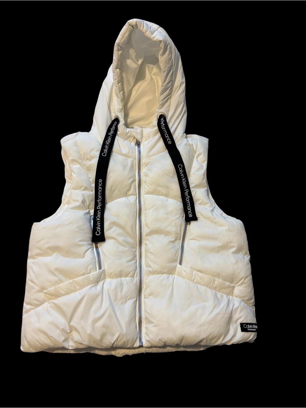 Calvin Klein Performance Women’s White Puffer Vest with Hood